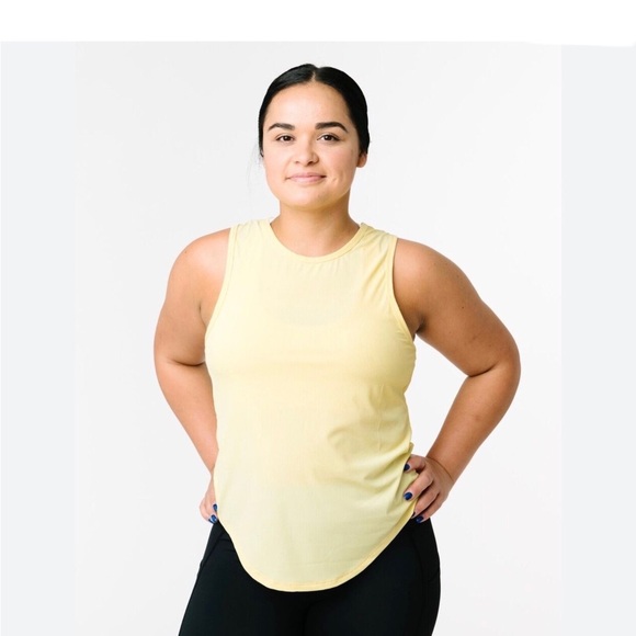 ZYIA Tops - ZYIA Active Sunlight Yellow Ribbed Premium Sleeveless Tank Top Women’s Size XL